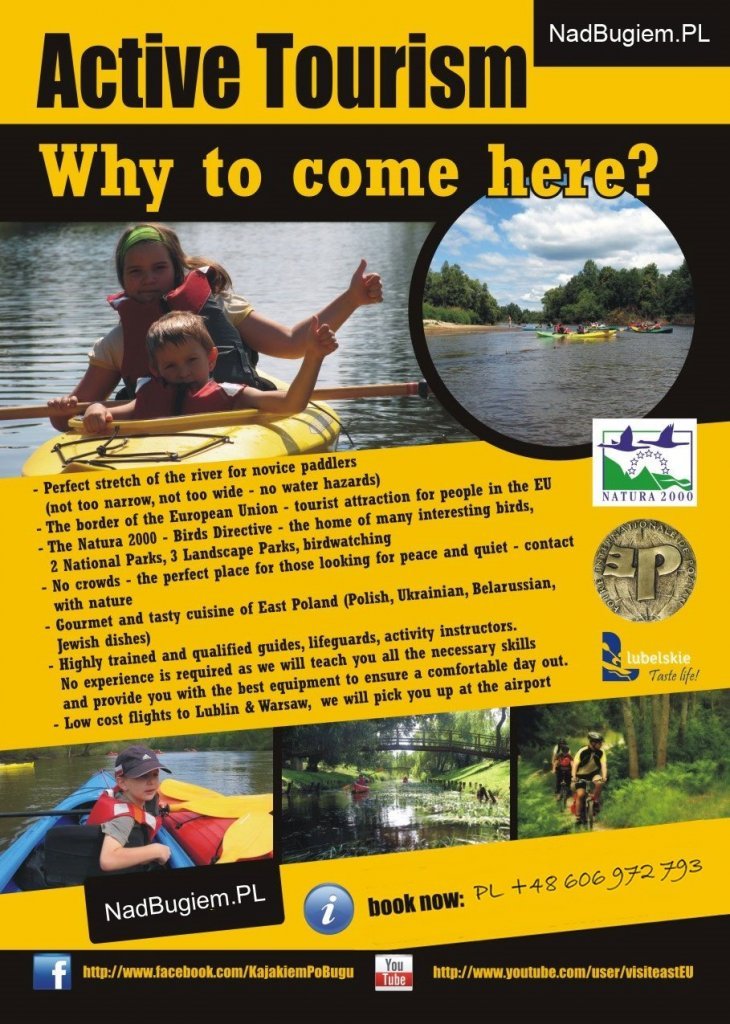 Kayaking leaflet - east Poland offer.